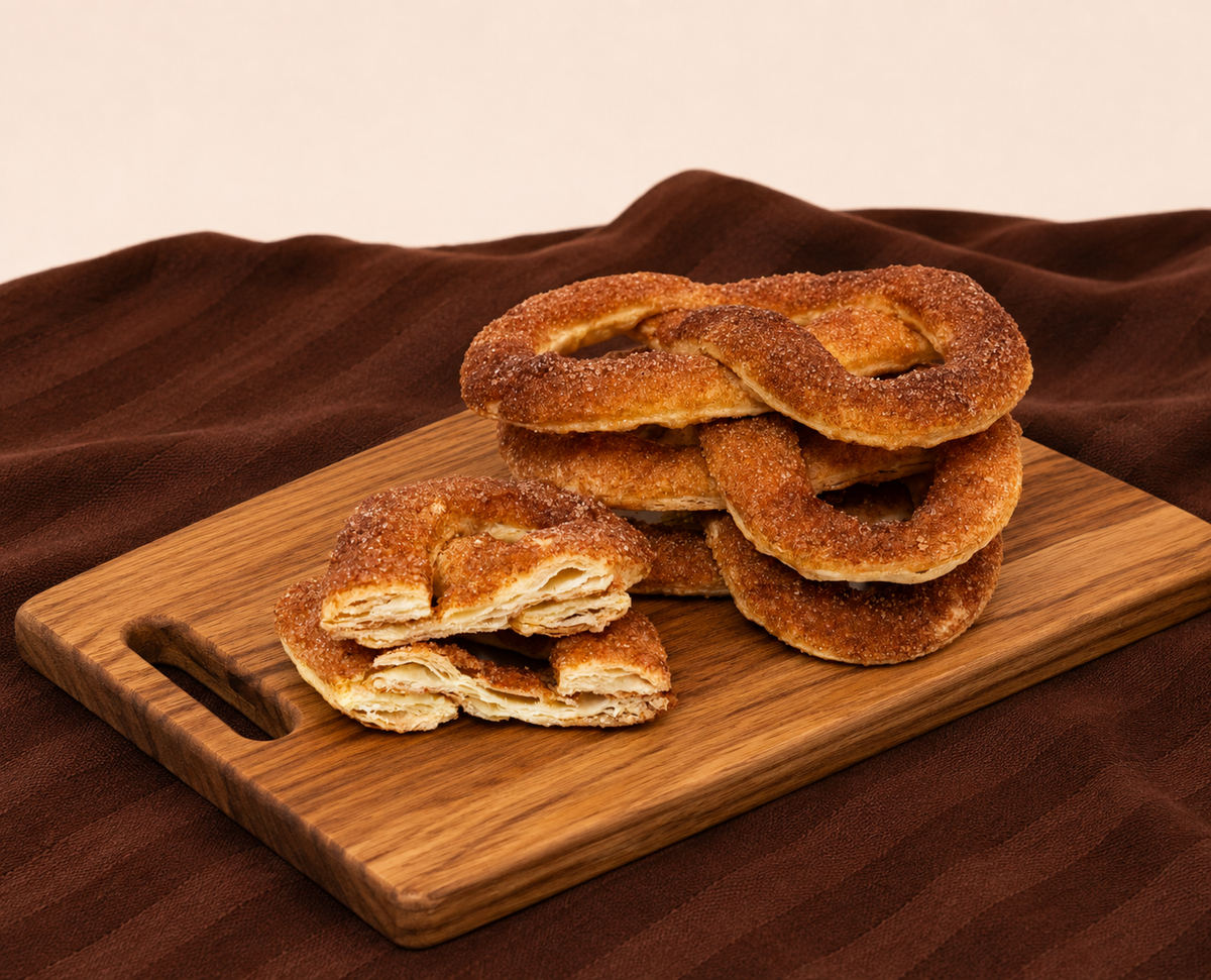 Glutenvrije vegan krakelingen met kaneelsuiker– 4 stuks