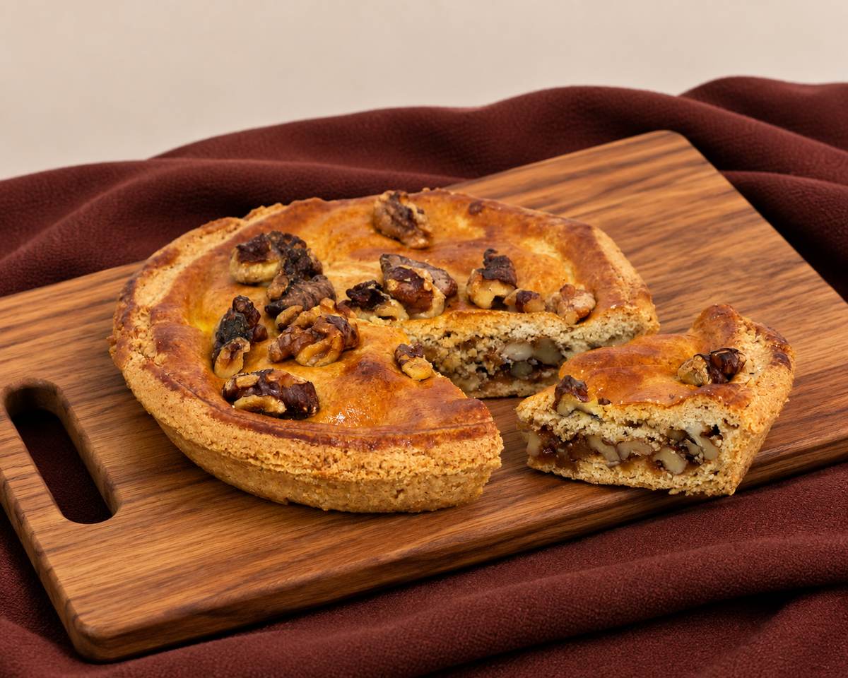 Glutenvrij taartje met karamel en walnoten